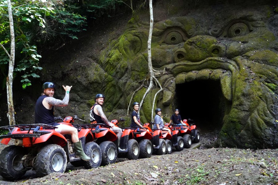 ATV Quad Bike Through Tunnel and Waterfall in Bali + Mt Batur Sunrise Jeep Tour
